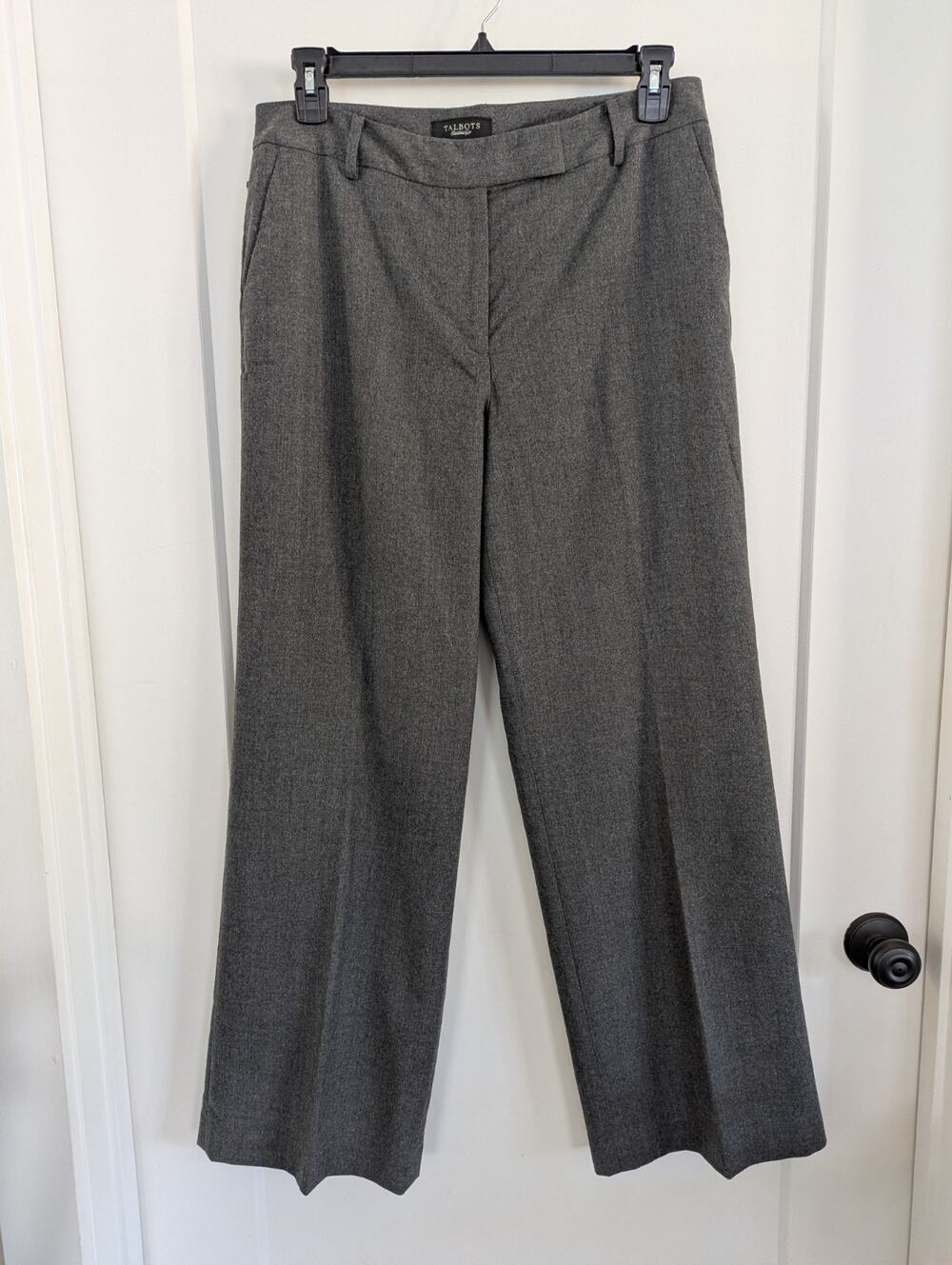 Talbots Heritage Size 14 Gray Straight Wool Pants Lined Capsule Wardrobe Career